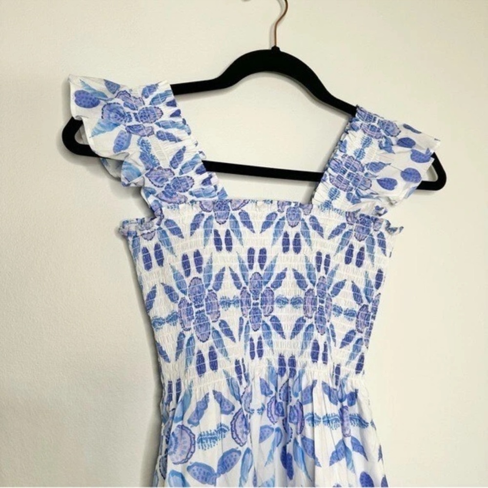 Hill House ELLIE NAP DRESS, Blue and White Midi Dress - Picture 4 of 5